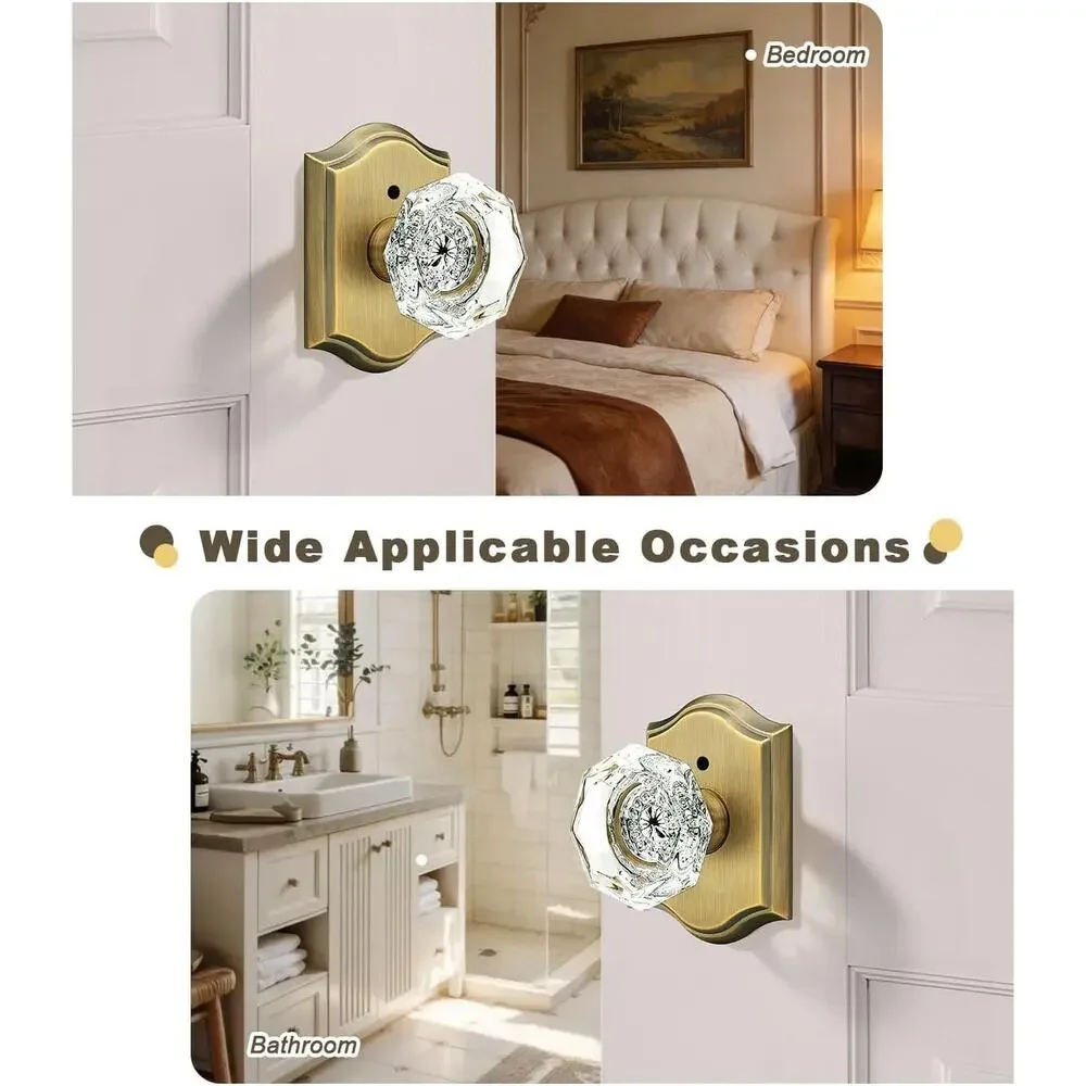 Brass Golden Tone Elegant Bathroom Door Nob New